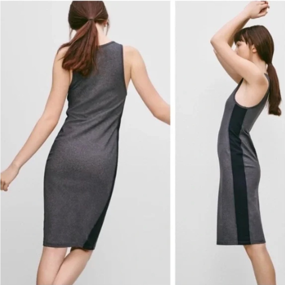 ARITZIA Community Metron Bodycon Gray Black Stretch Tank Dress XS